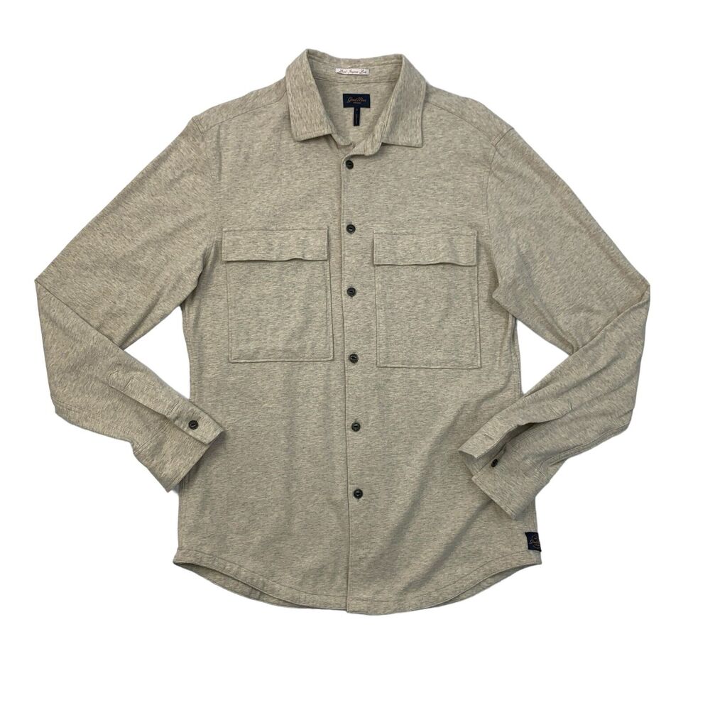 Good Man Brand Shirt Mens S Small Putty Button Up Stretch Cotton Long Sleeve